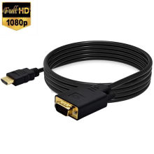 1.8M 6FT HDMI Gold Male To VGA  Male  Video Adapter Cord Cable For HDTV PC Laptop Adapter Cable 1080P